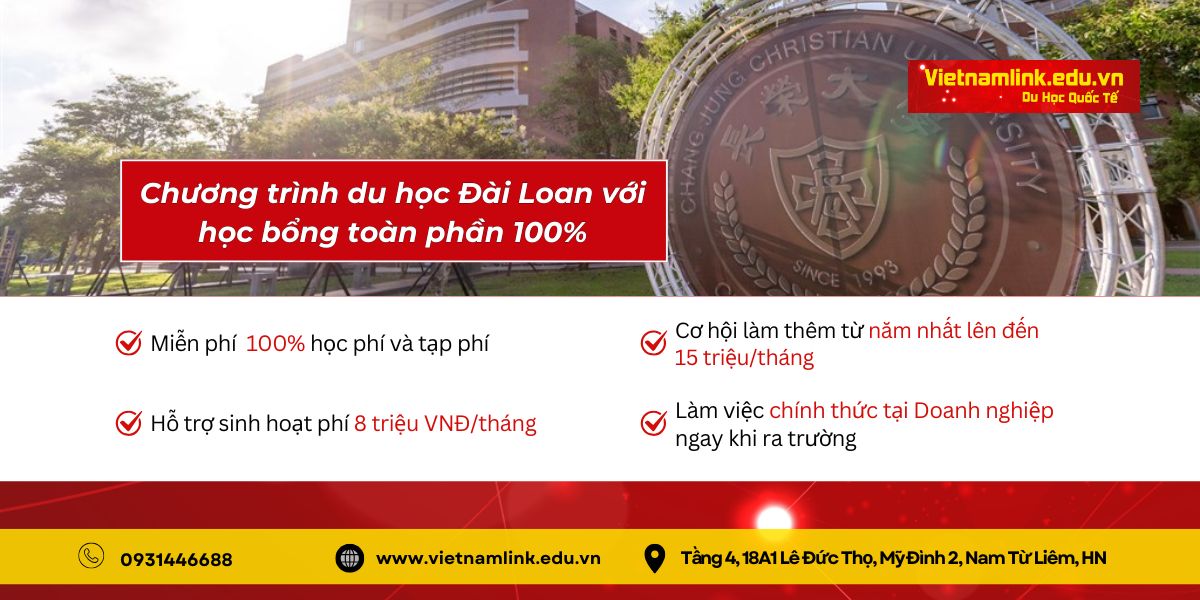Du học Đài Loan với học bổng toàn phần 100% và được nhận trợ cấp sinh hoạt phí hàng tháng