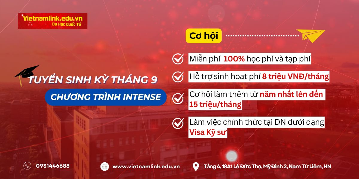 TUYỂN SINH DU HỌC ĐÀI LOAN CHƯƠNG TRÌNH INTENSE  KỲ THÁNG 9 - CHƯƠNG TRÌNH HỌC BỔNG ĐẶC BIỆT DO BỘ GIÁO DỤC ĐÀI LOAN TỔ CHỨC