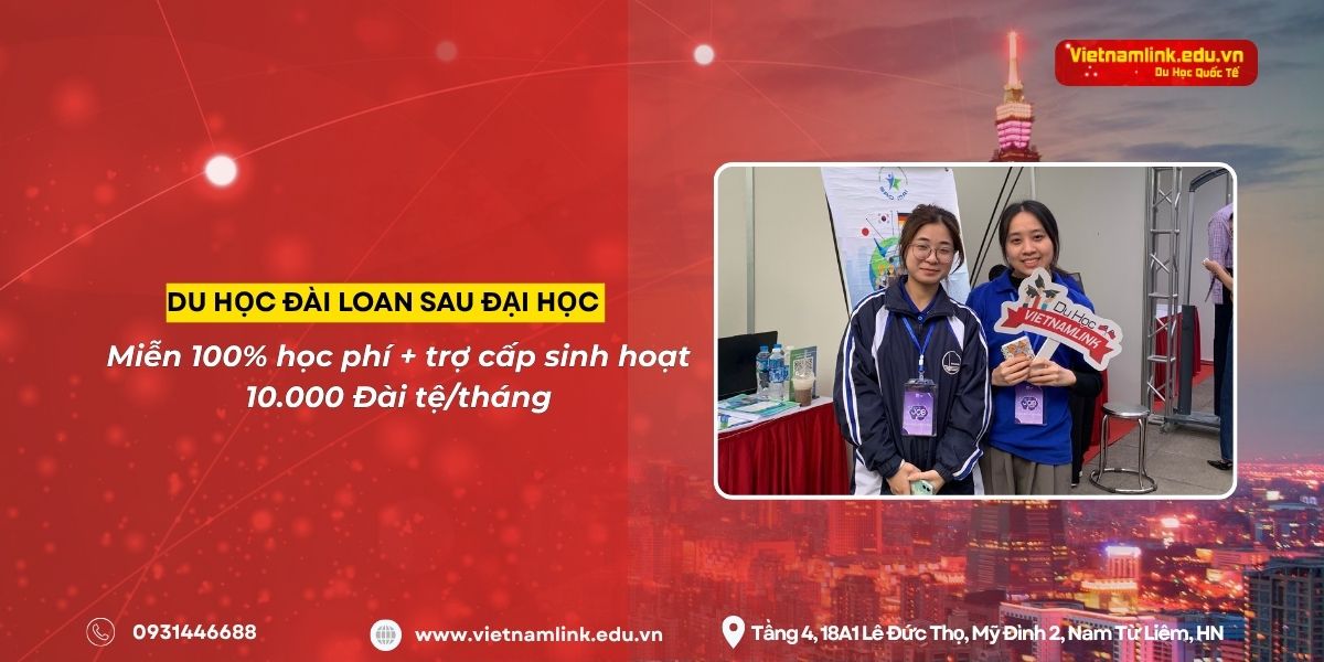 Du học Đài Loan sau đại học – Miễn toàn bộ học phí và được nhận trợ cấp sinh hoạt lên đến 10.000 Đài tệ/tháng